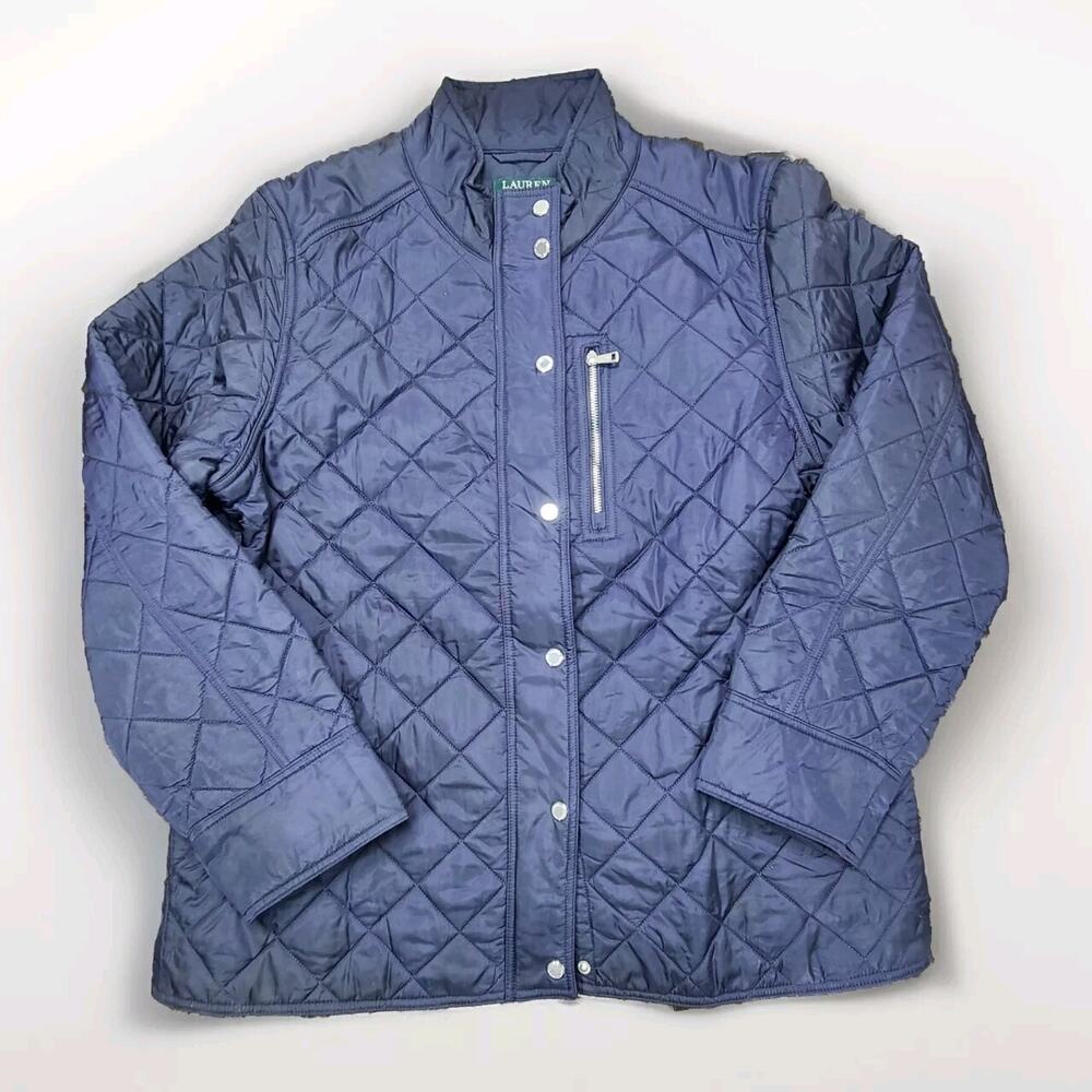 Ralph Lauren Women’s Diamond Quilted Jacket Puffer Dark Navy Size XL